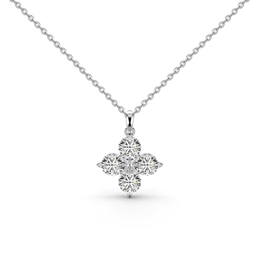 [Love More]Four-Leaf Clover And Eight-Pointed Star Necklace