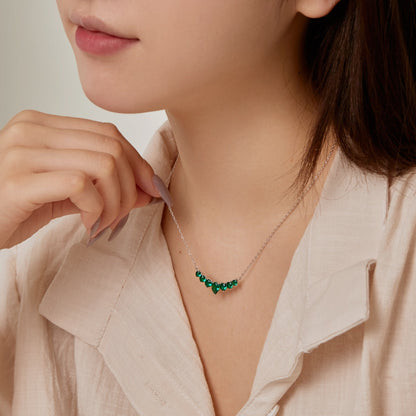 [Love More]Dainty Colorful Heart Necklace