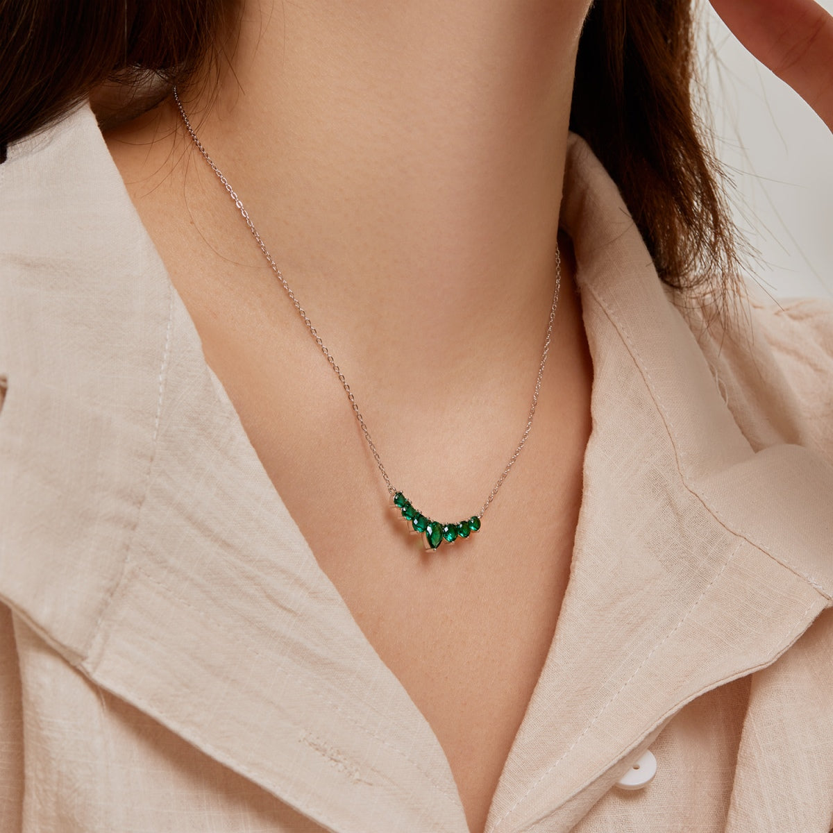 [Love More]Dainty Colorful Heart Necklace