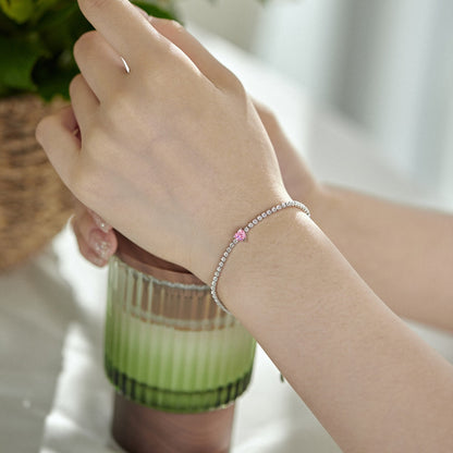 [Love More]0.5 Carat Elegant Romantic Heart Shape Lover Bracelet