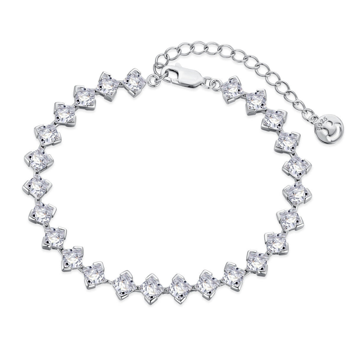 [Love More]0.5 Carat Ornate Princess Cut Daily Bracelet