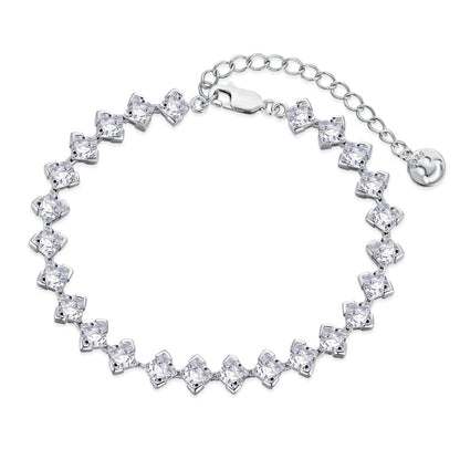 [Love More]0.5 Carat Ornate Princess Cut Daily Bracelet