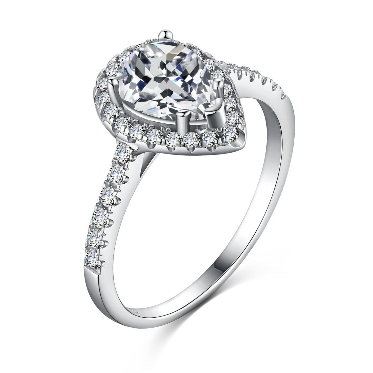 [Love More]1.0 Carat Luxurious Resplendent Water Drop Shape Wedding Ring