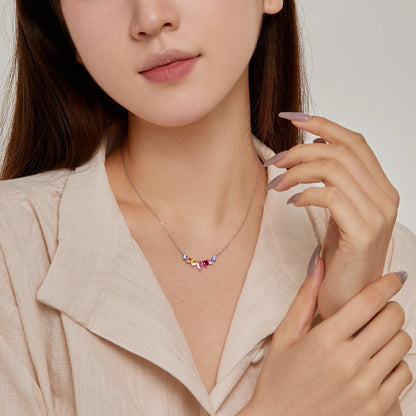 [Love More]Dainty Colorful Heart Necklace