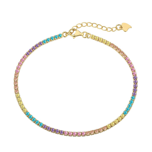 [Love More]Dazzling Colorful Round Cut Daily Bracelet