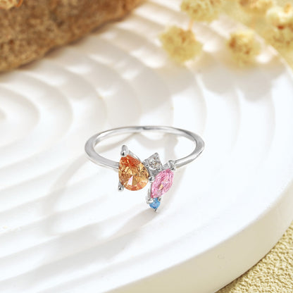 [Love More]Radiant Colorful Multi Cut Daily Ring