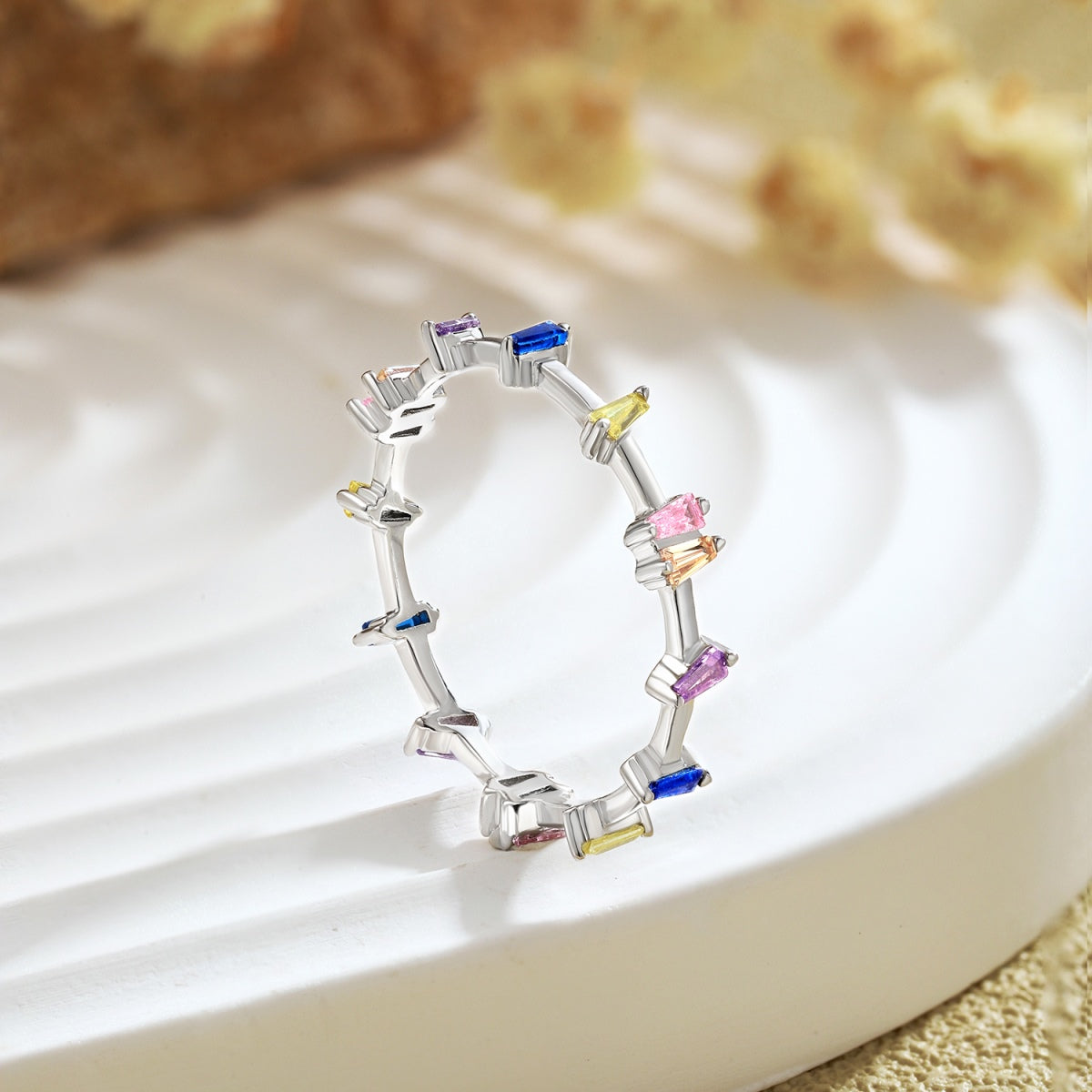 [Love More]Unique Trapezoid Cut Daily Ring
