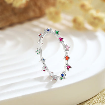 [Love More]Radiant Colorful Round Cut Daily Ring