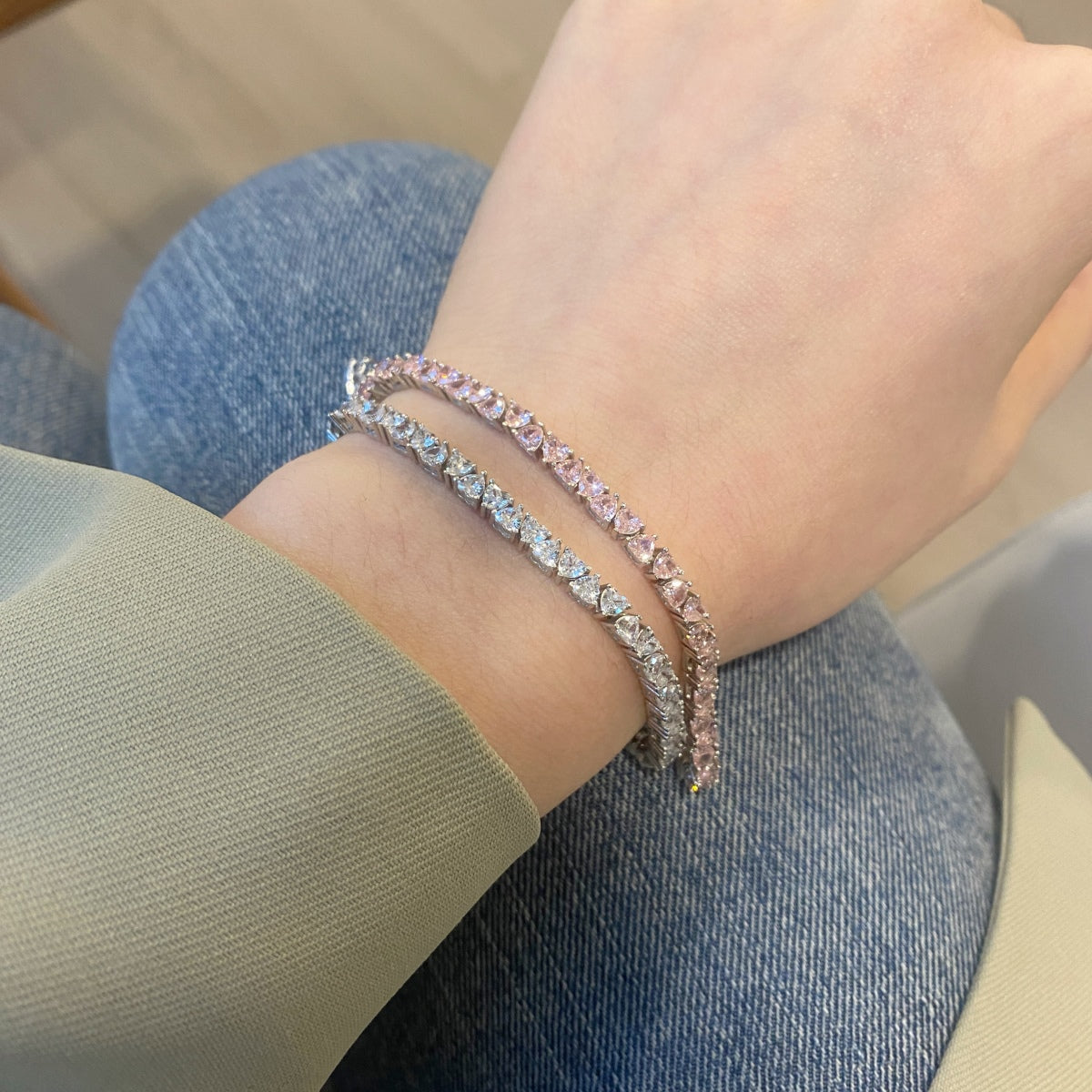 [Love More]Dazzling Romantic Heart Shape Lover Bracelet