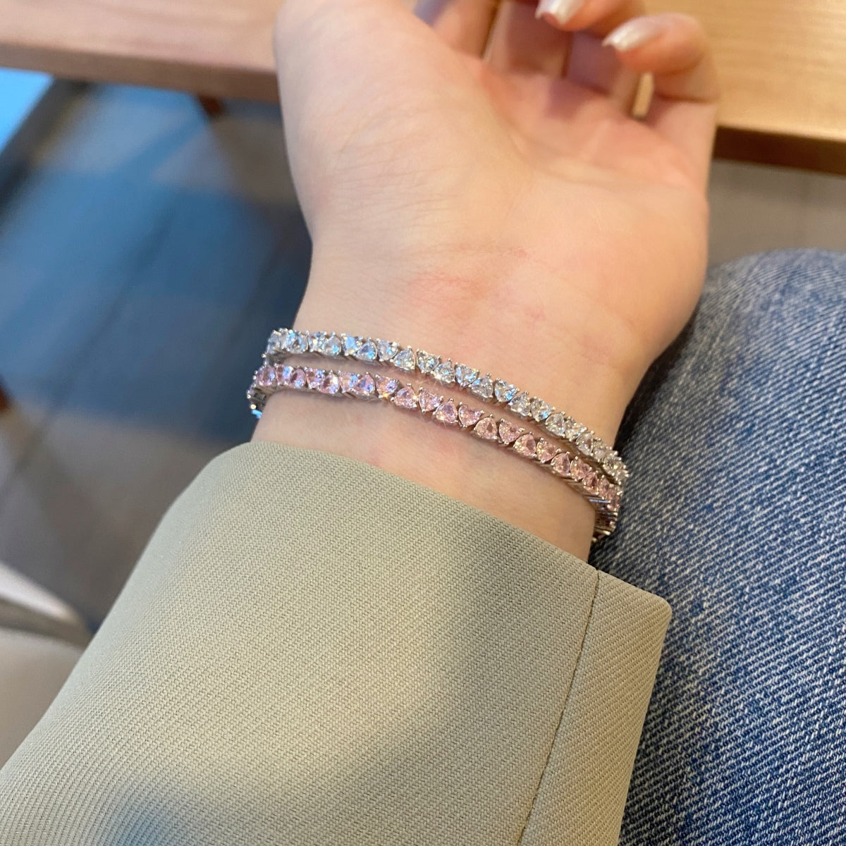 [Love More]Dazzling Romantic Heart Shape Lover Bracelet