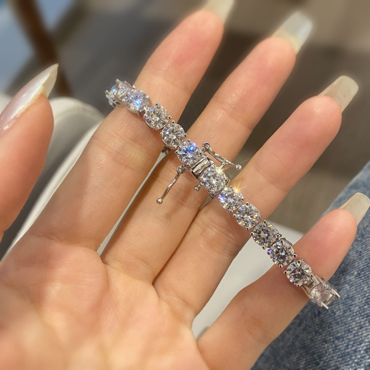 [Love More]0.75 Carat Dazzling Round Cut Wedding Bracelet