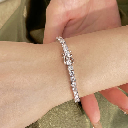 [Love More]Luxurious Ornate Round Cut Tennis Bracelet