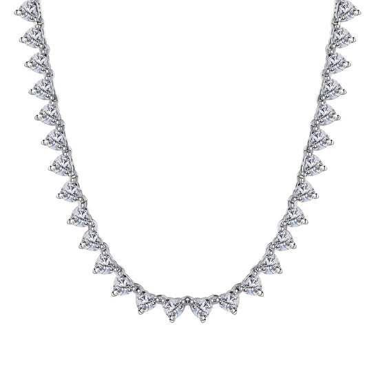 [Love More]Ornate Heart Cut Tennis Necklace