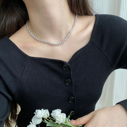 [Love More]Ornate Heart Cut Tennis Necklace