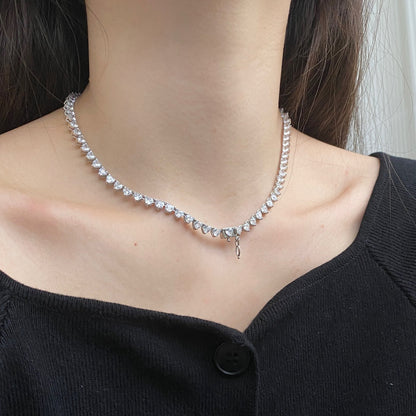 [Love More]Ornate Heart Cut Tennis Necklace