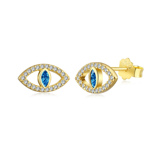 [Love More]Blue Devil Eyes Hollow Stud Earrings