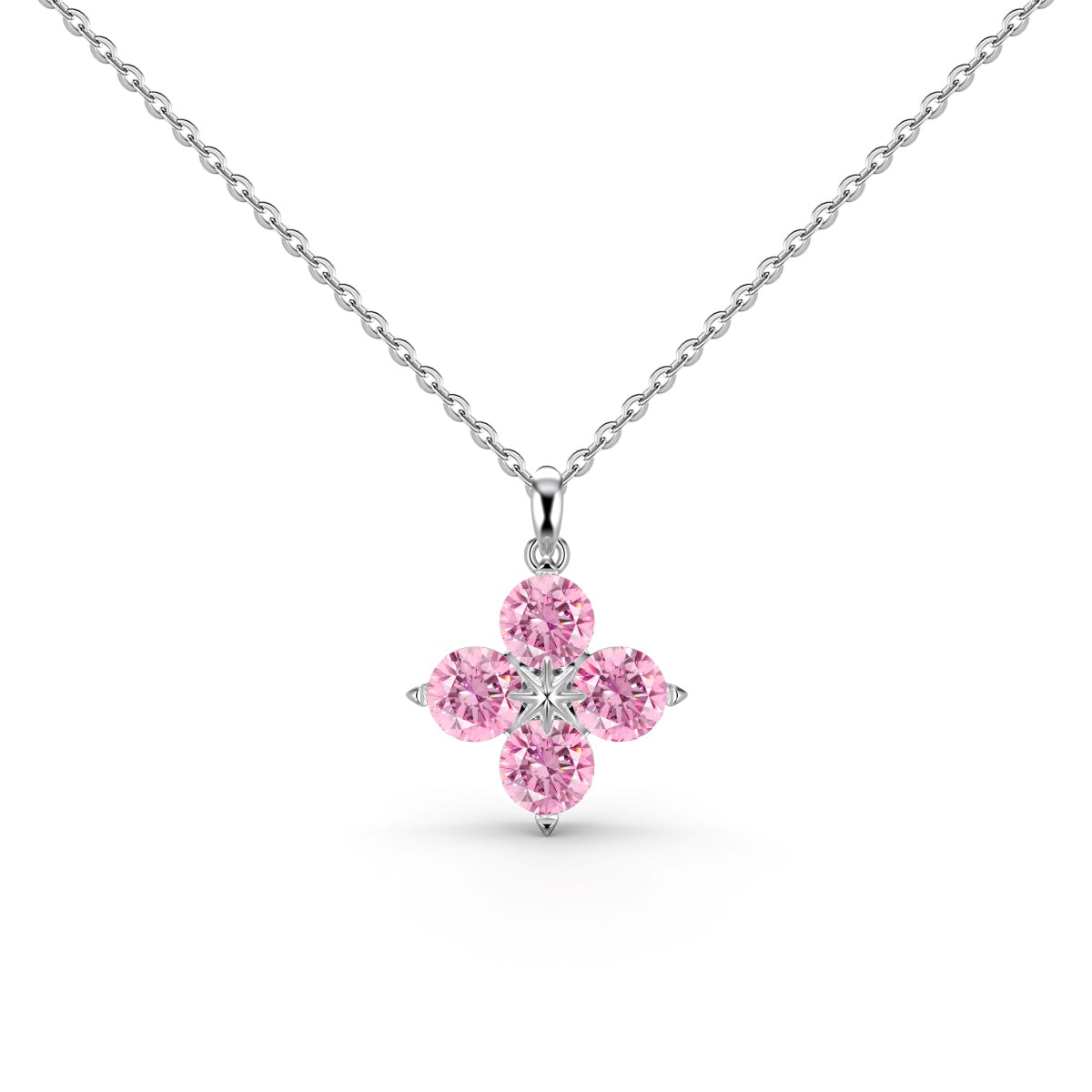 [Love More]Four-Leaf Clover And Eight-Pointed Star Necklace