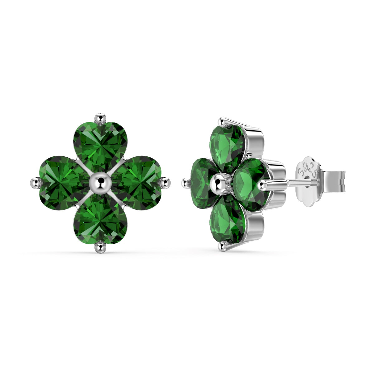[Love More]Four-Leaf Clover Ball Earrings