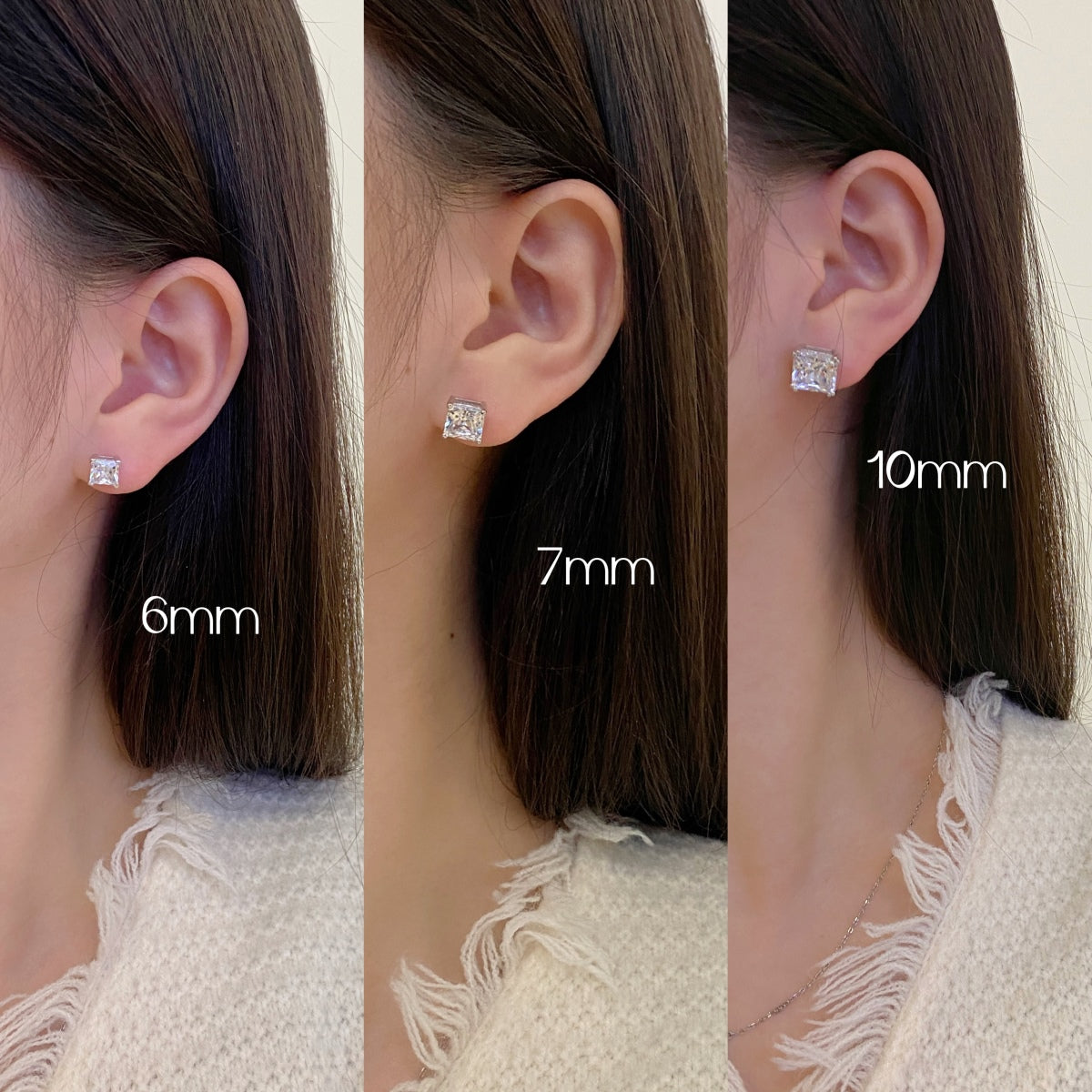 [Love More]Delicate Square Shape Earrings