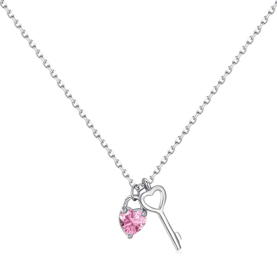 [Love More]Unique Heart Shape Key Pendent Necklace