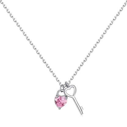 [Love More]Unique Heart Shape Key Pendent Necklace