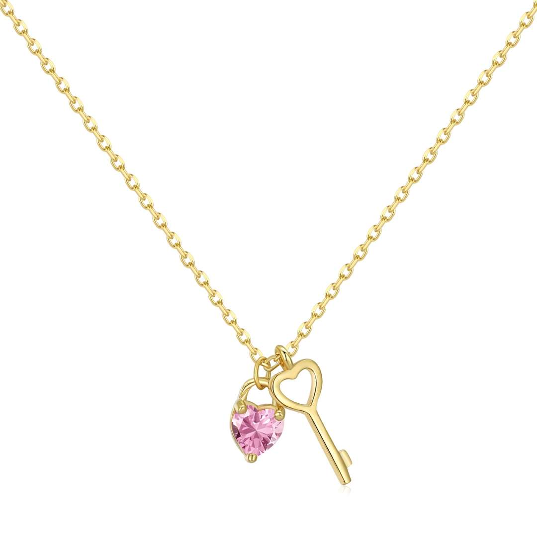 [Love More]Unique Heart Shape Key Pendent Necklace
