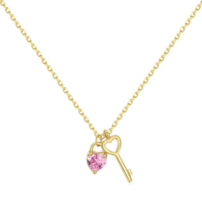 [Love More]Unique Heart Shape Key Pendent Necklace