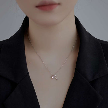 [Love More]Unique Heart Shape Key Pendent Necklace