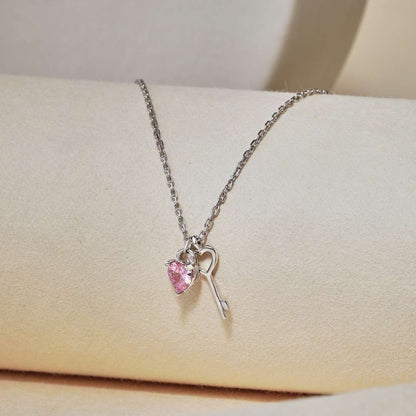 [Love More]Unique Heart Shape Key Pendent Necklace