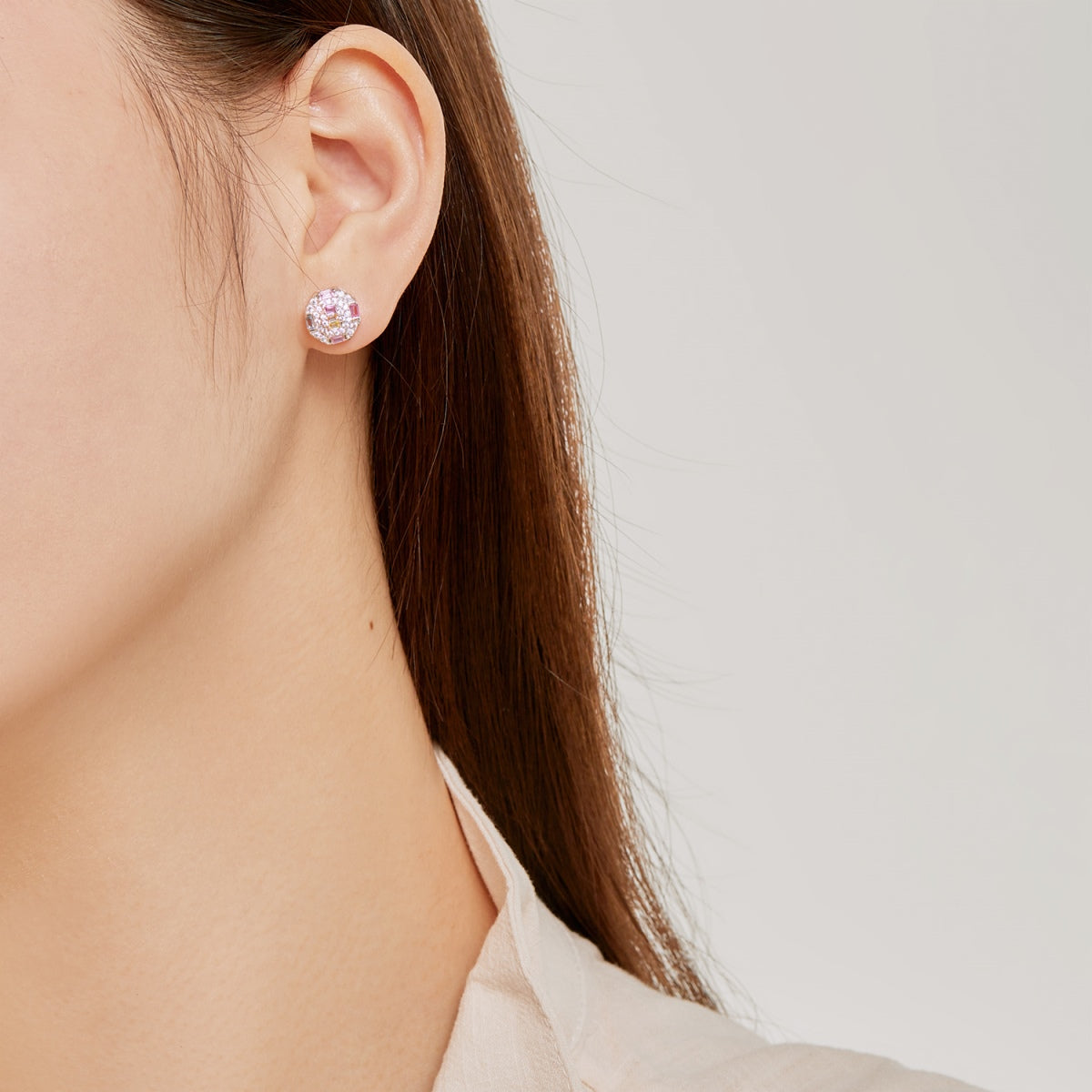 [Love More]Ornate Colorful Octagon Shape Daily Earrings