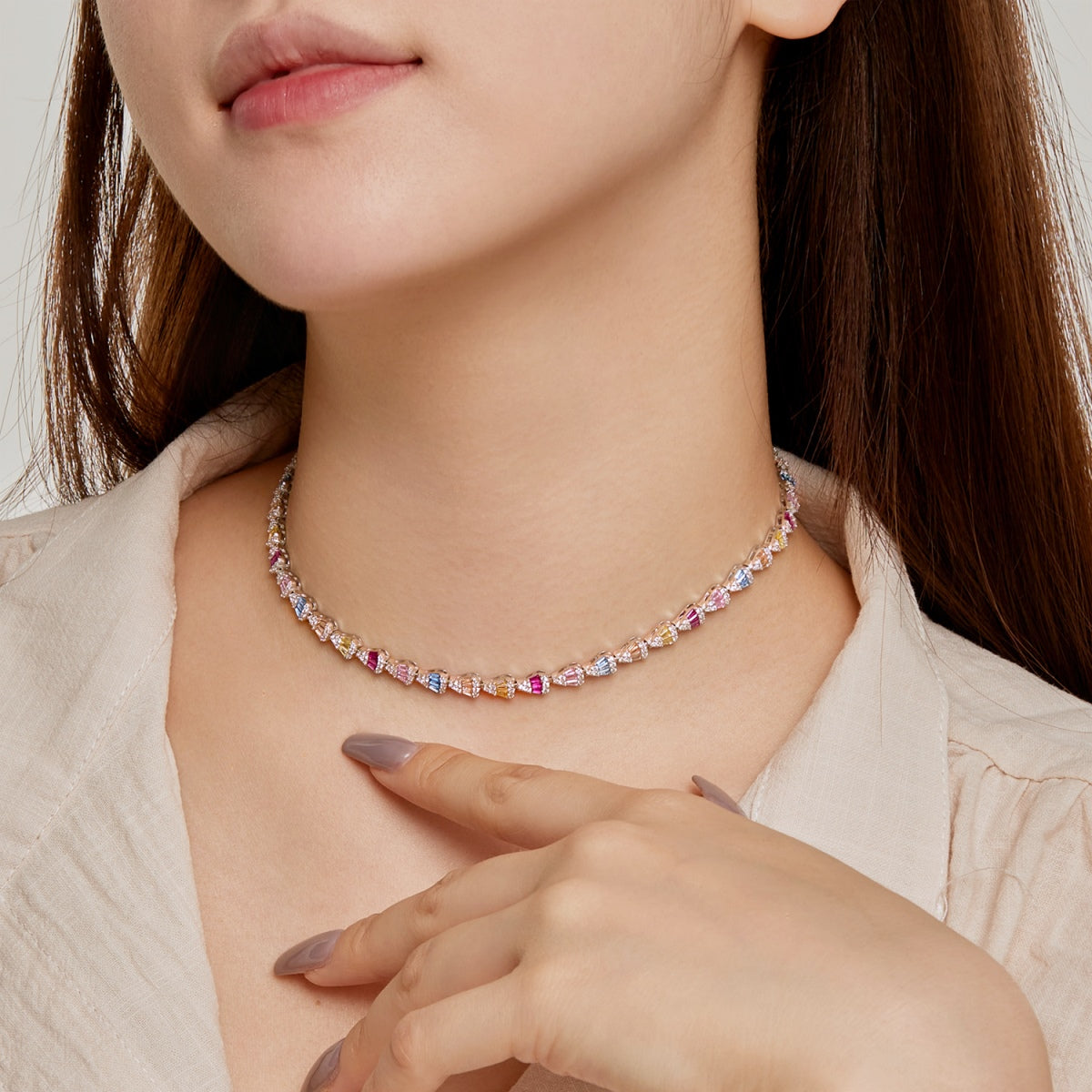 [Love More]Radiant Colorful Rainbow Necklace