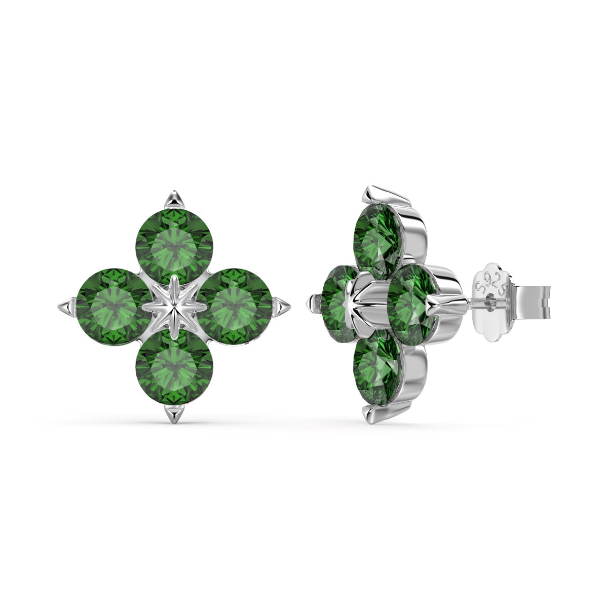 [Love More]Four-Leaf Clover Eight-Pointed Star Earrings