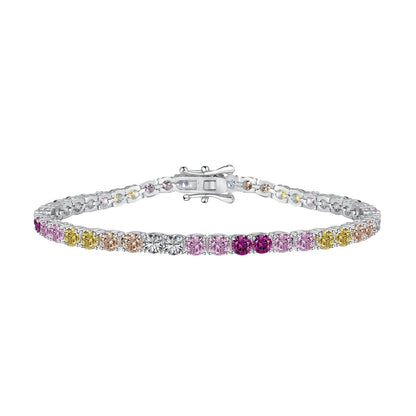 [Love More]Radiant Colorful Round Cut Tennis Bracelet