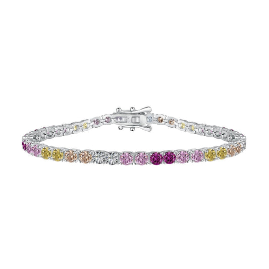 [Love More]Radiant Colorful Round Cut Tennis Bracelet