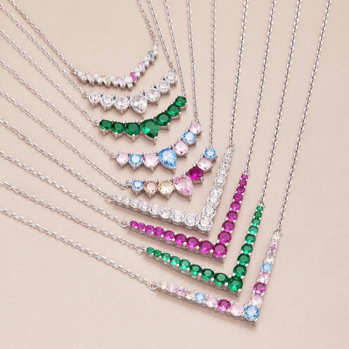 [Love More]Dainty Colorful Heart Necklace
