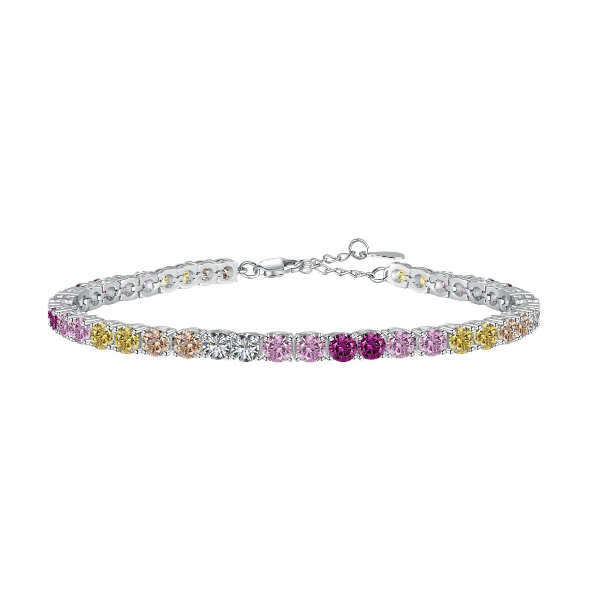 [Love More]Radiant Colorful Round Cut Tennis Bracelet