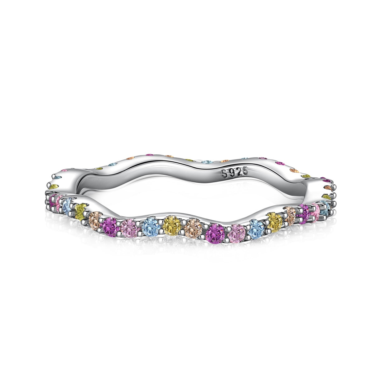 [Love More]Dainty Colorful Round Cut Party Ring