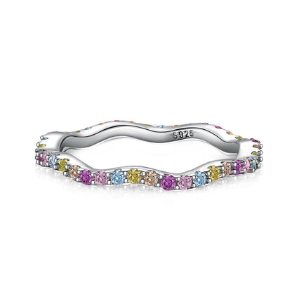 [Love More]Dainty Colorful Round Cut Party Ring