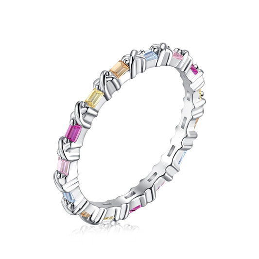 [Love More]Charming Colorful Round Cut Daily Ring