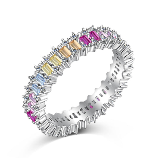 [Love More]Splashy Ornate Emerald Cut Cocktail Ring