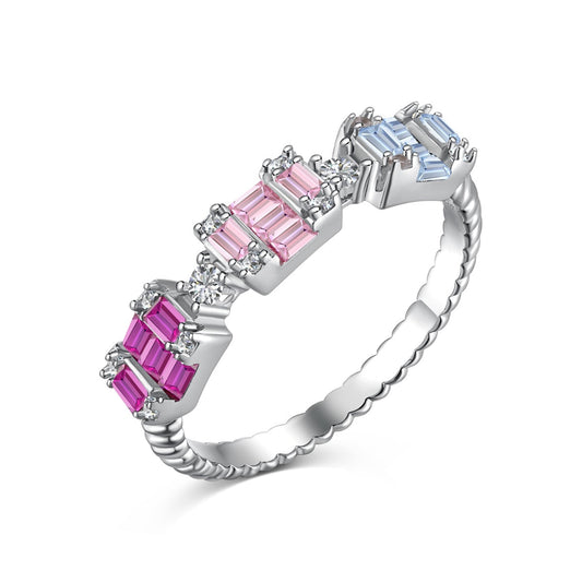 [Love More]Unique Colorful Emerald Cut Party Ring