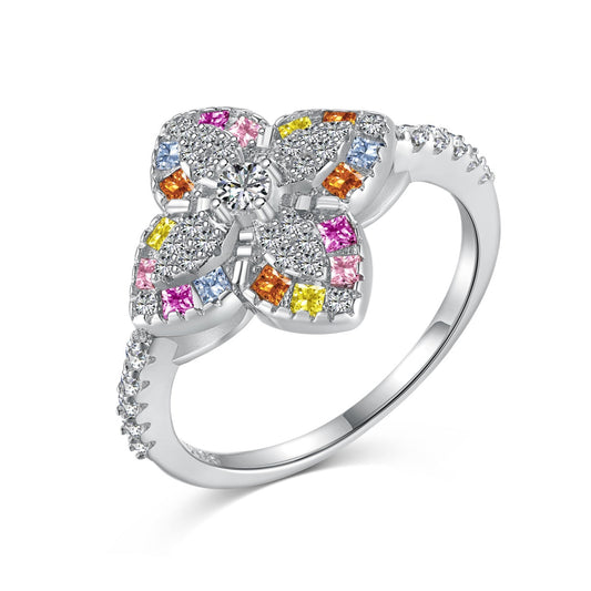 [Love More]Luxurious Colorful Flower Shape Banquet Ring