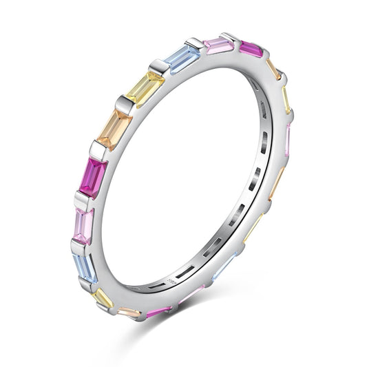 [Love More]Exquisite Multicolored Emerald Cut Daily Ring