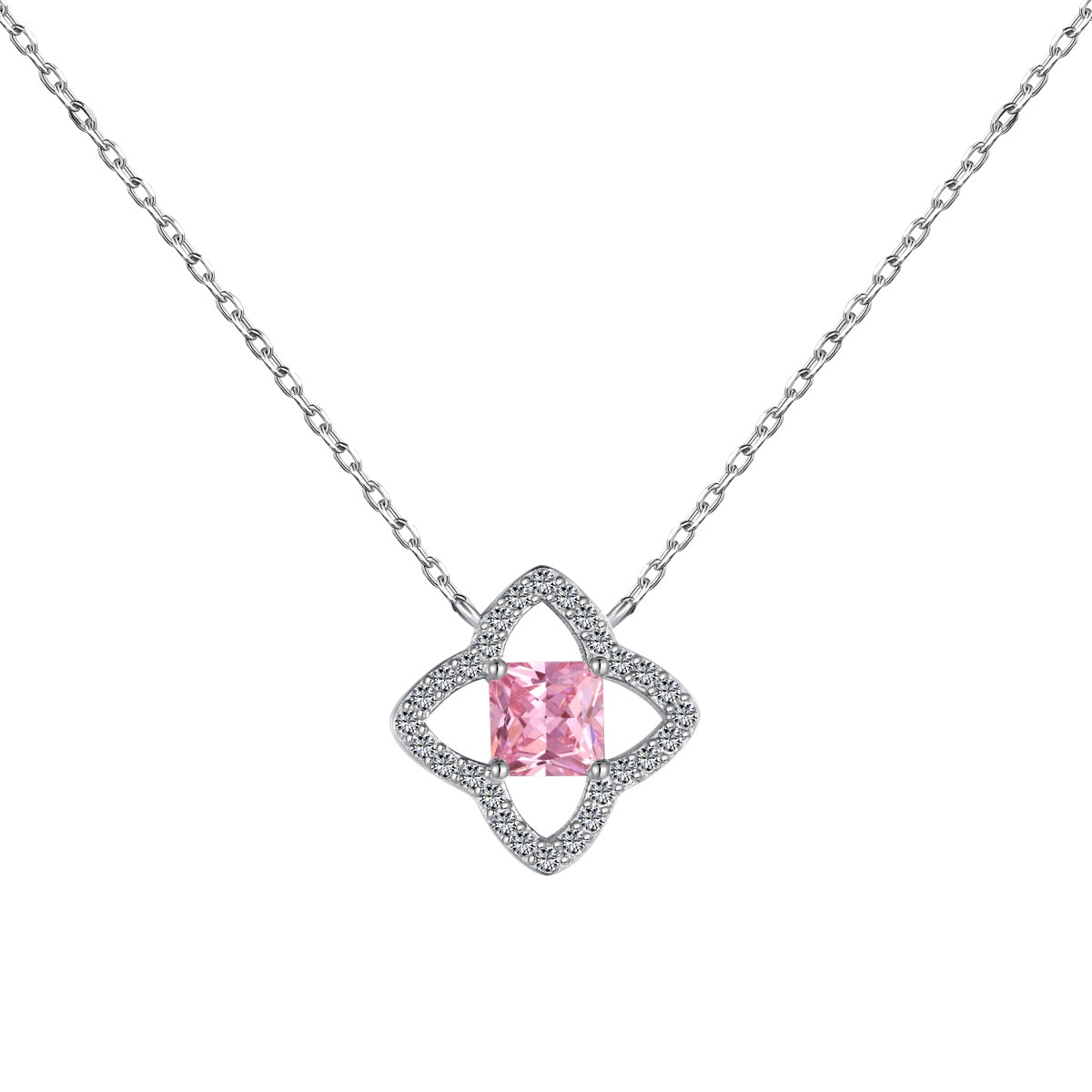 [Love More]Exquisite Flower Shape Princess Cut Necklace