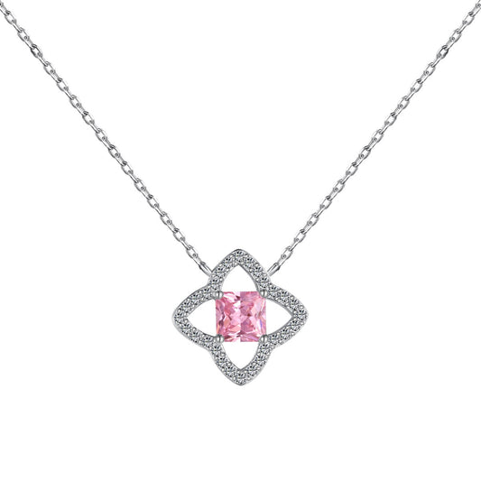 [Love More]Exquisite Flower Shape Princess Cut Necklace