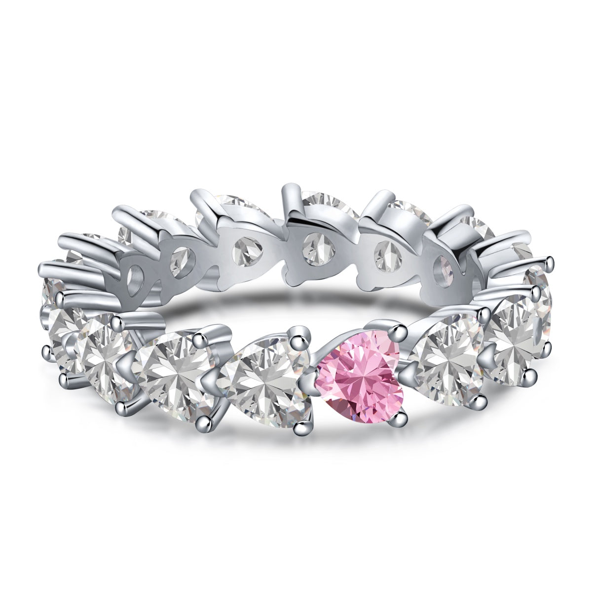 [Love More]0.25 Carat Radiant Romance Heart Cut Lover Ring