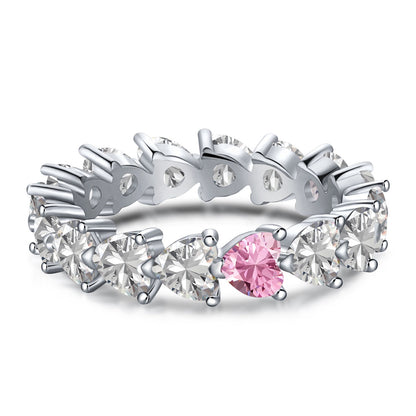 [Love More]0.25 Carat Radiant Romance Heart Cut Lover Ring