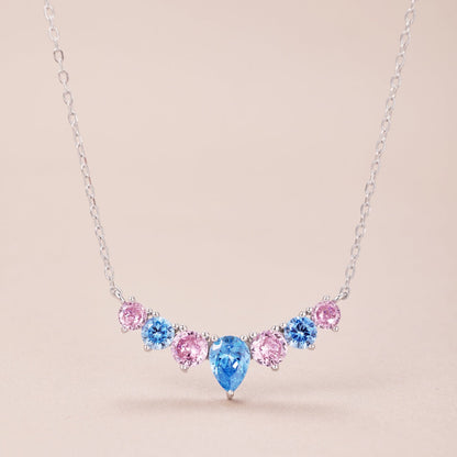 [Love More]Dainty Colorful Heart Necklace