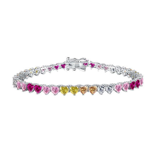 [Love More]Luxurious Colorful Romantic Heart Shape Lover Bracelet