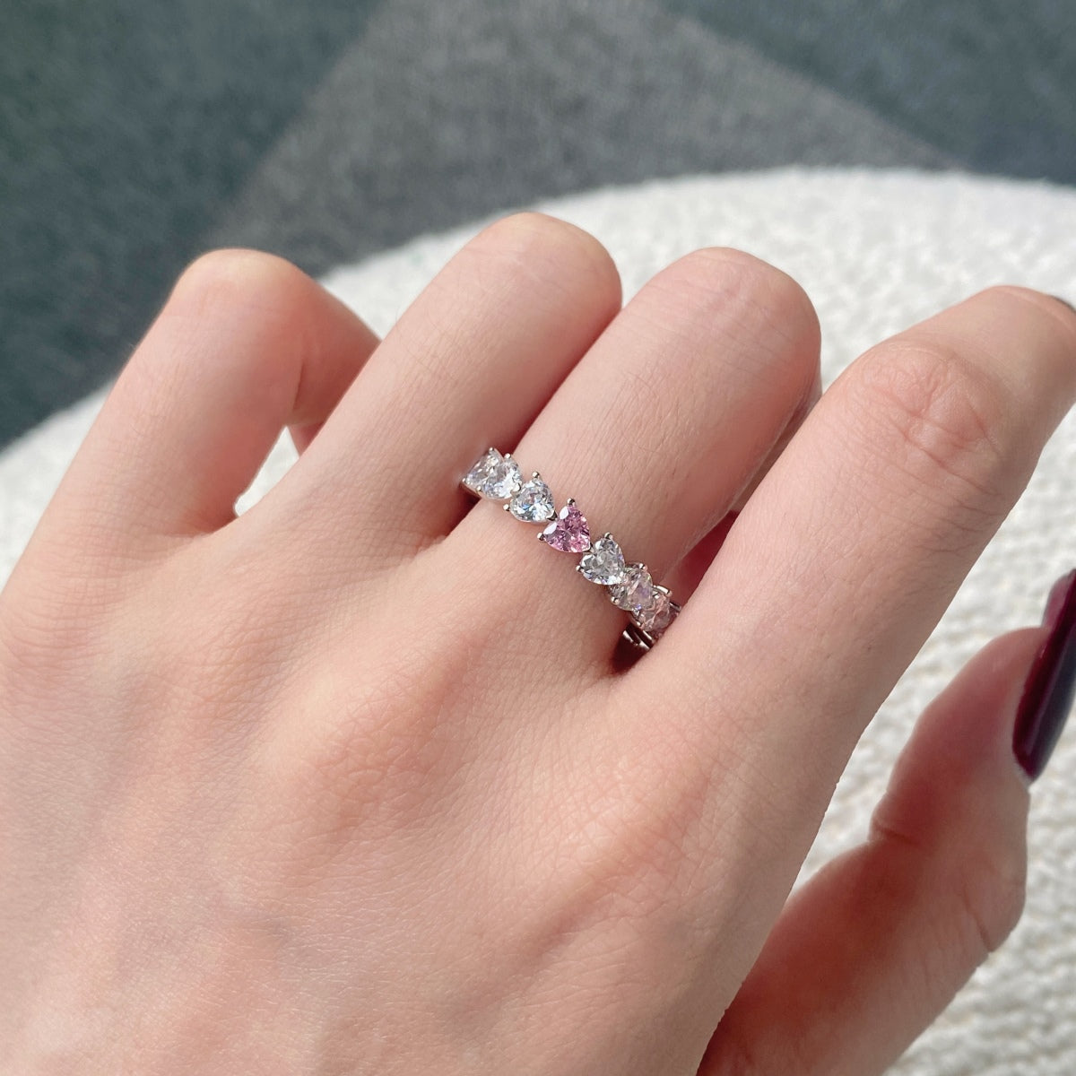 [Love More]0.25 Carat Radiant Romance Heart Cut Lover Ring